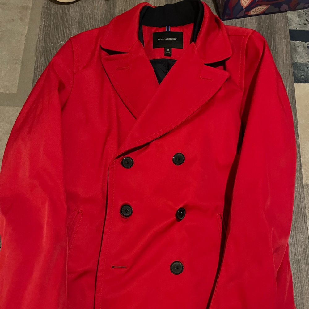 Banana Republic Red Pea Coat - new